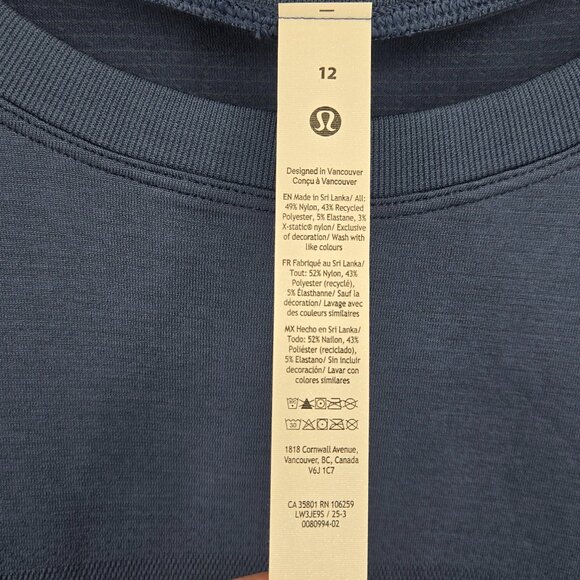 NWT Lululemon Swiftly Relaxed Long-Sleeve Shirt Updated Fit - 12 Blue Twill - Picture 6 of 8